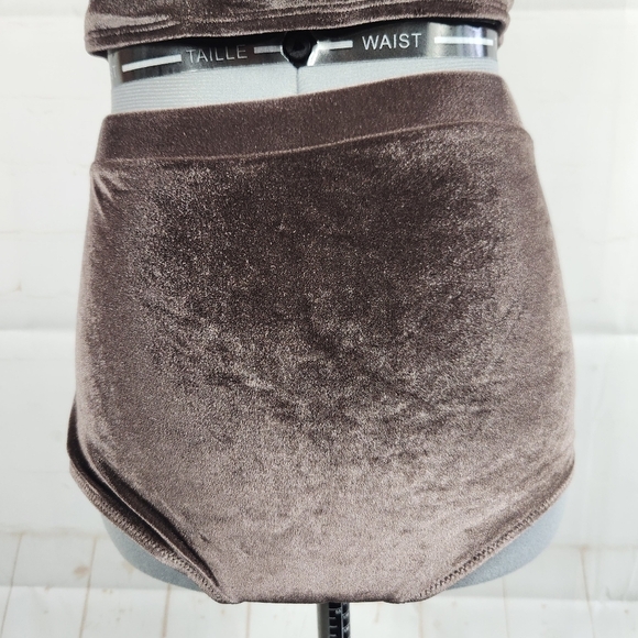 Solid & Striped Velvet High-Waisted Bikini Set in Chocolate Brown XS/Small - Picture 8 of 10